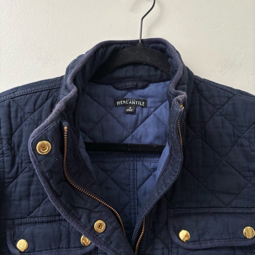 J Crew Mercantile Quilted Field Jacket Navy - Picture 4 of 5